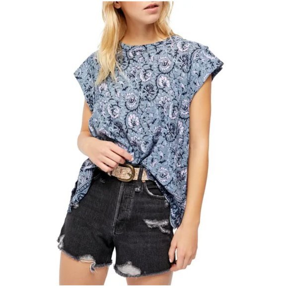 Free People High Tide Dual Print Top. XS - Picture 2 of 10